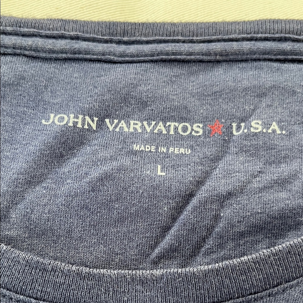 John Varvatos Navy Guitar Print Tee - Picture 2 of 4